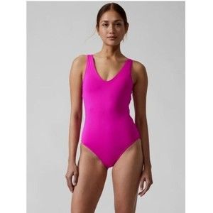 ATHLETA Seychelles One Piece Bathing Suit NWT / Electric Fuchsia / Small Tall